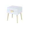 ACME Denvor White & Gold End Table Model 84496