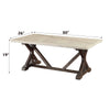 ACME Romina White Natural Marble Top & Weathered Espresso Coffee Table Model 84545