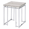 ACME Chafik Natural Oak & Chrome End Table Model 85372