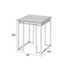 ACME Chafik Natural Oak & Chrome End Table Model 85372