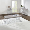 ACME Chafik Natural Oak & Chrome End Table Model 85372