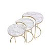ACME Anpay Engineered Stone & Gold Nesting Table Set Model 85390