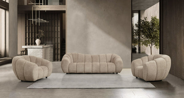 Divani Casa Suki Modern Tan Fabric Sofa Model VGEV-23112-SOFA-TAN