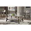 ACME Versailles Antique Platinum & Clear Glass End Table Model 86842