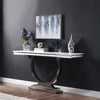 ACME Zander White Engineered Marble & Mirrored Silver Sofa Table Model 87359
