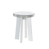 ACME Lotus Mirrored Faux Ice Cube Crystals End Table Model 88012