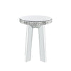 ACME Lotus Mirrored Faux Ice Cube Crystals End Table Model 88012