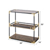 ACME Heleris Black/Gold & Smoky Glass Console Table Model 90319