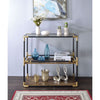 ACME Heleris Black/Gold & Smoky Glass Console Table Model 90319
