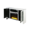 ACME Noralie Mirrored & Faux Diamonds TV Stand with Fireplace Model 91775