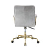 ACME Damir Vintage White Top Grain Leather & Chrome Swivel Office Chair Model 92422