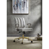 ACME Damir Vintage White Top Grain Leather & Chrome Swivel Office Chair Model 92422