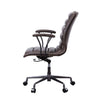 ACME Zooey Distress Chocolate Top Grain Leather Swivel Office Chair Model 92558