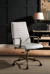 ACME Duralo Vintage White Top Grain Leather Swivel Office Chair Model 93168