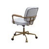 ACME Siecross Vintage White Top Grain Leather Swivel Office Chair Model 93172