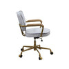 ACME Siecross Vintage White Top Grain Leather Swivel Office Chair Model 93172