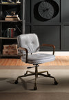 ACME Siecross Vintage White Top Grain Leather Swivel Office Chair Model 93172