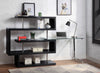 ACME Buck II Clear Glass Chrome & Black High Gloss Writing Desk with Bookshelf Model 93177