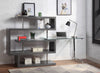 ACME Buck II Clear Glass Chrome & Gray High Gloss Writing Desk with Bookshelf Model 93181