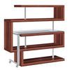 ACME Buck II Clear Glass Chrome & Walnut High Gloss Writing Desk with Bookshelf Model 93183