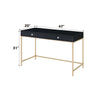 ACME Ottey Black High Gloss & Gold Writing Desk Model 93540