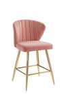 ACME Rizgek Pink Velvet & Gold Counter Height Chair Model 96090