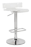 ACME Rania Clear & Chrome Adjustable Stool with Swivel Model 96260