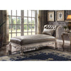 ACME Dresden Vintage Bone White & Synthetic Leather Chaise with Pillow Model 96275