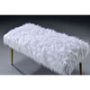 ACME Bagley II White Faux Fur & Gold Bench Model 96450