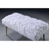 ACME Bagley II White Faux Fur & Gold Bench Model 96450