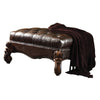 ACME Versailles Two Tone Dark Brown Synthetic Leather & Cherry Oak Ottoman Model 96538