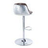 ACME Brancaster Vintage Brown Top Grain Leather & Aluminum Adjustable Stool with Swivel Model 96555