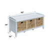 ACME Flavius White Bench with Storage Model 96759