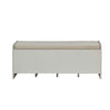 ACME Berci Beige Fabric & White Bench with Storage Model 96775