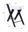 ACME Fierce White & Black Accent Table with USB Port Model 97738