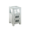 ACME Noralie Clear Glass Mirrored & Faux Diamonds Accent Table Model 97956