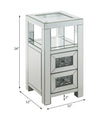 ACME Noralie Clear Glass Mirrored & Faux Diamonds Accent Table Model 97956