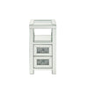ACME Noralie Clear Glass Mirrored & Faux Diamonds Accent Table Model 97956