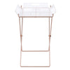 ACME Cercie Clear Acrylic & Copper Tray Table Model 98189