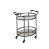ACME Lakelyn Black Nickel & Clear Glass Serving Cart Model 98191