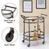 ACME Lakelyn Black Nickel & Clear Glass Serving Cart Model 98191