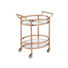 ACME Lakelyn Rose Gold & Clear Glass Serving Cart Model 98192