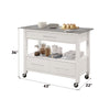 ACME Ottawa Stainless Steel & White Kitchen Cart Model 98330