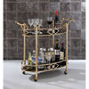ACME Ottesen Gold & Black Glass Serving Cart Model 98351