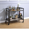 ACME Jorgensen Rustic Oak & Charcoal Serving Cart Model 98355