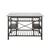 ACME Lanzo Natural Marble Top & Gunmetal Kitchen Island Model 98400