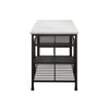 ACME Lanzo Natural Marble Top & Gunmetal Kitchen Island Model 98400