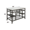 ACME Lanzo Natural Marble Top & Gunmetal Kitchen Island Model 98400
