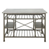 ACME Lanzo Natural Marble Top & Antique Pewter Kitchen Island Model 98402