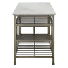 ACME Lanzo Natural Marble Top & Antique Pewter Kitchen Island Model 98402